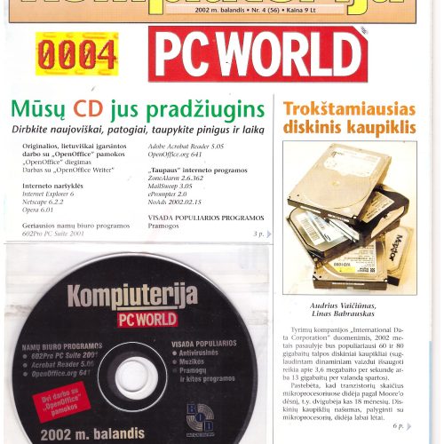 Kompiuterija PC World – 2002 Nr. 4 su CD