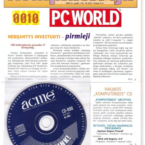 Kompiuterija PC World – 2002 Nr. 10 su CD